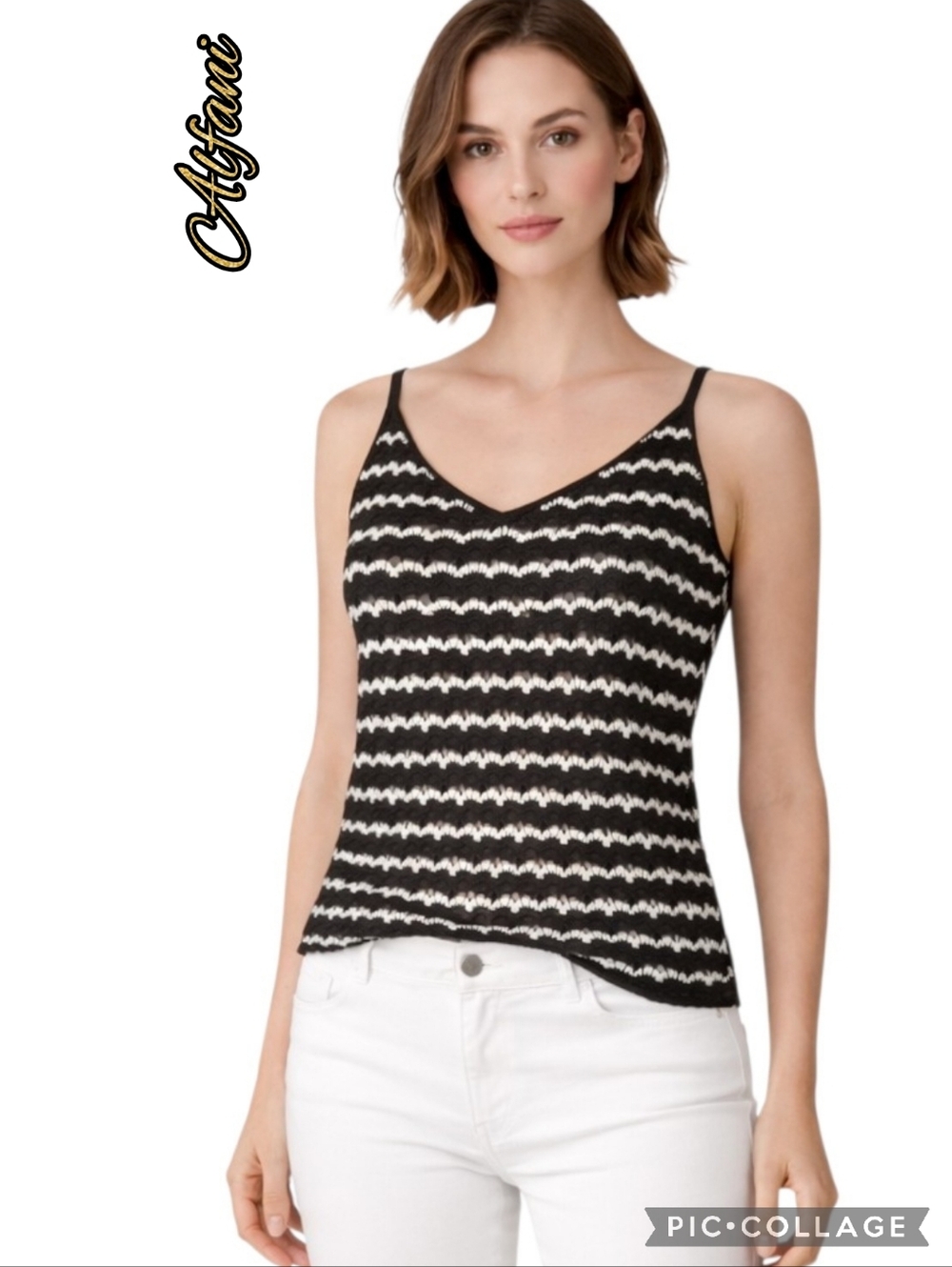 Alfani tank top silk beaded knit inner lining straps lace sz lrg nwt